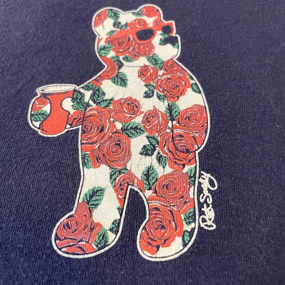Riot Society- Floral Bear- t-shirt. Navy - Picture 2 of 4